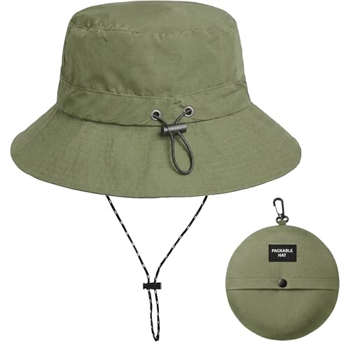 Zilaro Bucket Hat Women & Men, Waterproof Foldable Sun Hat with UV Protection, Men's Women's Bucket Hats with Adjustable String, Ladies Summer Funny Hats for Fishing Beach Hiking Festival