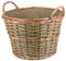 Cesta de mimbre para leña, cesto de la ropa o decoración