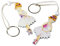 Mopec Schlüsselanhänger Tänzerin, ideal für Überraschungen. Packung mit 4 Stück, sortiert, 4 x 13,5 cm