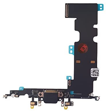 Smartex® Connecteur de Charge Compatible avec iPhone 8 Plus Noir - Câble Nappe de Rechange avec connecteur