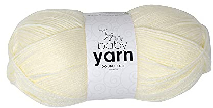 Korbond Baby Cream Yarn - 100g Acrylic Wool - Lightweight, Hypoallergenic & Durable Double Knit Crochet Yarn Knitting Wool (290m Total)