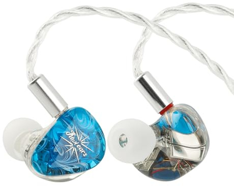 Linsoul Kiwi Ears Orchestra Lite Performance Custom 8BA in-Ear Monitor IEM with Detachable 4-core 7N Oxygen-Free Copper OFC Cable, Handcrafts Faceplate for Audiophile Studio Musician (Blue)