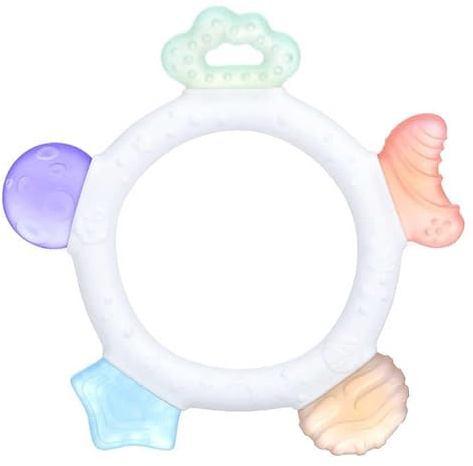 Star Baby Teether – 5 Unique Shapes with Textures & Colours – Soft Silicone Teething Ring for Infants 3+ Months – Heated Sensory Toy – Sterilizable, BPA-Free, Gum Relief – Baby Gift Idea