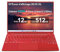 Ordinateur Portable Gaming 16 Pouces, Win 11 4 cœurs Celeron N5095 (jusqu'à 2,9 GHz) 12 + 512 Go Soutien Extension 1TB PC Portable, Laptop avec 1920x1200 Écran 2K 2.4+5G WiFi 2,5 HDD Mini HDMI-Rouge