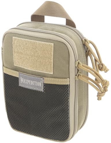 MAXPEDITION Double-Decker EDC Pocket Organizer (5” x 2.5” x 7”) EDC Pouch, Tactical Tool Pouch for Organization, MOLLE Accessories for Everyday Carry (Khaki) 0247K