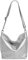 Caspar Klassisch Elegante Leder Handtasche Damen Tasche mit verstellbarem Schultergurt - PREMIUM LINE - Modell No.803 - Made in Italy, Farbe:silber, Accessoires:One Size