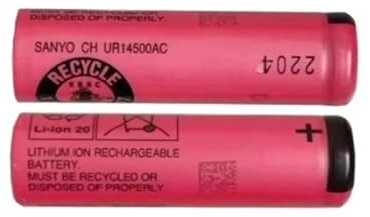 2PCS UR14500AC 3.7V 740mAh Battery Compatible for Braun Oral B Pro 2 Type 3766 IO4 IO5 IO6 IO7 IO9 IO8 3758 3759 Electric Toothbrush(Flat Head Battery)