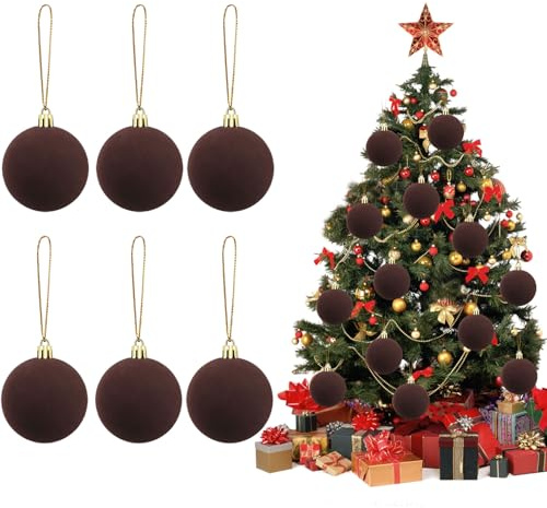 Bolas de Navidad para árbol,6PCS Bolas Arbol De Navidad,Bolas de Navidad 6cm,Bolas de Navidads de Terciopelo,Bola de Christmas para Colgar para Árbol de Christmas Guirnalda Decoración Fiestas (B)
