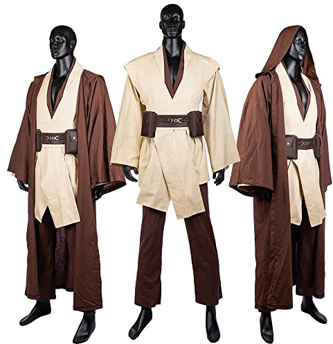 Koshowgic Disfraz de túnica para hombre, disfraz de túnica de caballero masculino, juego completo de uniforme con capucha, capa de Halloween (XXXL)