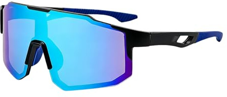 Veebmys Lunettes de Soleil Sport Polarisées, Lunettes Cyclisme Homme Femme, Protection UV400, Monture Légère, pour Vélo Route, Moto, Course, Golf, Pêche, Ski, Conduite