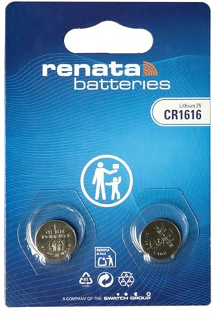 Renata CR1616, 1616 Batteria Bottone Litio 3V (1 x Set da 2) | 2 Pile