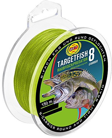 WFT TF8 Raubfisch Schnur Chartreuse 150m, Durchmesser/Tragkraft:0.15mm / 10kg Tragkraft