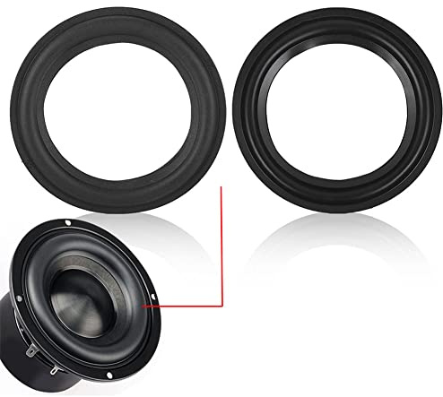 Kafuty-1 5 `/4 '' Espuma Altavoz Borde Anillo Envolvente Altavoz reparación Envolvente Caja de Graves Espuma Borde woofer Pieza de reparación Reemplazo Negro(4)