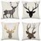 Artscope 4er-Set Dekorativ Hirsch Kissenbezug, Polyester Leinen Kissenbezüge Dekokissen Kissenhülle Set Kissen Fall für Sofa Auto Schlafzimmer Zuhause Dekor (45x45 cm)