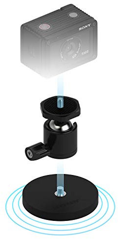 SABRENT Magnetic Camera Mount 66mm - 22KG with 360 Degree Rotation Ball Head, Powerful Magnet with 1/4 Screw Thread for small cameras, action cam, Insta360, OSMO, Blink, GoPro, etc (CS-MG66)