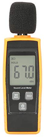 Digital Sound Level Meter, Digital Schallpegelmessgerät, Dezibelmesser Schallpegelleser Tragbarer Geräuschpegelmesser mit Hintergrundbeleuchtung