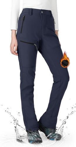 Wespornow Damen Wanderhose Wasserdicht Thermohose Gefüttert Outdoorhose Softshellhose Skihose Warm Ski Pants Women Schneehose Kletterhose Jagdhose Trekkinghose Winter Regenhose（Blau，M）