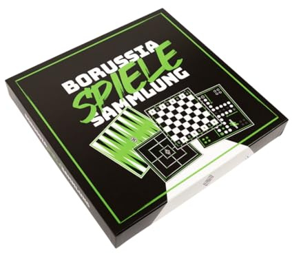 Borussia Mönchengladbach Spielesammlung | Offizieller Fanartikel Fohlenshop | Brettspiel-Set für Fans | Inkl. Würfel, Damesteine & Spielfiguren | Gladbach Fanartikel für Spielabende