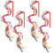 Niuhong 4 Pcs Regenbogen Bänder Stick Tanzbänder Wirbelband Geschicklichkeit Baton Stange Schwungband Stab Mädchen Tanz Band Kunst Tänze Streamer Jongliertücher Für Kinder Rainbow Ribbon Stick