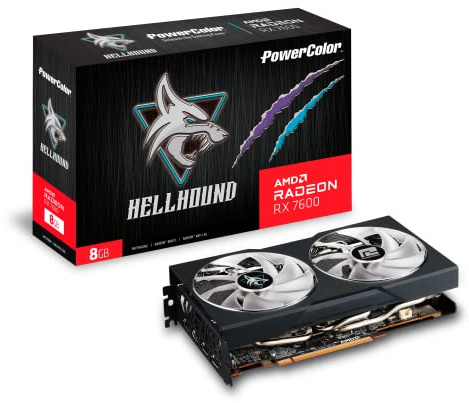 POWERCOLOR Radeon RX 7600 Hellhound OC (8GB GDDR6/PCI Express 4.0/2695MHz/18000MHz)