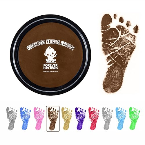 Baby hand och fotavtryck kit från Forever Fun Times | Få hundratals detaljerade tryck med en baby säker bläckdyna | Lätt att rengöra och fungerar med valfritt papper eller kort | Rengör och säkert