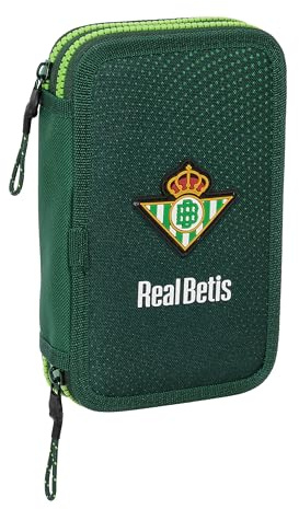 safta Real Betis BALOMPIÉ - Trousse Scolaire pour Enfant, avec 28 Outils Inclus, idéale pour Les Enfants de 5 à 14 Ans, Confortable et Polyvalente, qualité et résistance, 12,5 x 4 x 19,5 cm, Couleur