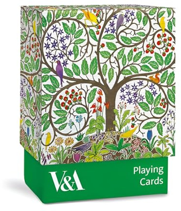 Museums & Galleries Artistic Playing Cards - V&A Botanical Tree of Life Design - Classic Deck of 52 Cards with Jokers - The Garden of Eden by C.F.A Voysey