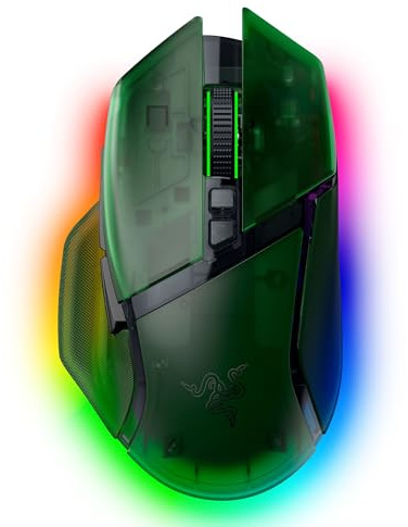 Razer Basilisk V3 Pro 35K Phantom Green Edition - Souris de Jeu sans Fil Ergonomique RGB entièrement Personnalisable (molette à 4 Directions, capteur 35K DPI, 13 Boutons) Phantom Green