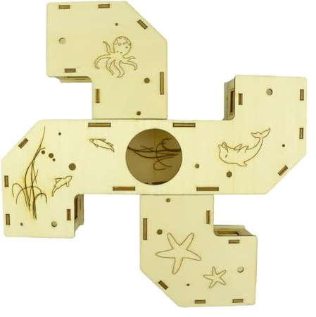 Hamsterröhren und Tunnel, Kleintier-Tunnel, Hamster-Zubehör, Holzhaus, Puzzle-Spiele, Haustierspielzeug für Chinchilla, Frettchen, Kaninchen, Igel, Rennmäuse, Kleintieranreicherung, Spielübung