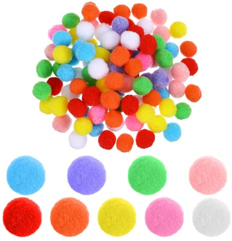 100 Pieces Pom Poms for Crafts, 0.79 Inch Bulk Pompoms for Crafting, Fuzzy Pompom Puff Balls for DIY Arts, Craft Making Decorations Projects, Home Party Decorations Multicolor