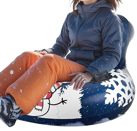 Slittino Gonfiabile per Neve - Cerchio Gonfiabile Da Neve Con Maniglia,Ciambella Da Slittino Antiusura - Per Inverno Strada Pista Piscina Spiaggia Raduno Sport