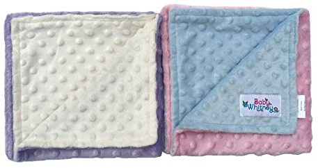 Pink & Lavender Minky Dot Reversible 17 Square Baby Doll Blankets, 2 Pack Set | Baby Doll Blankets, Doll Bedding for 18 Inch Dolls, Doll Blanket