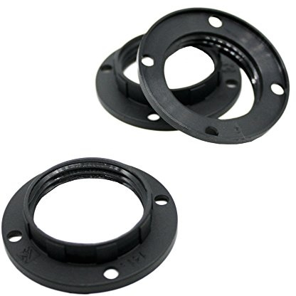 3x E14 Schraubring Schwarz Ø 27mm Innenloch für Lampen-Fassung Ring für Lampen-Schirm oder Glas-Elemente