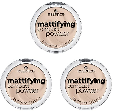 essence mattifying kompakt pulver, pulver, nr 11 pastel beige, nude, för blandhud, för torr hud, för oren hud, mattande, matt, vegansk, nanopartiklar fri, 3-pack (3 x 12 g)