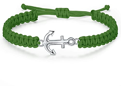 JENDEAR SHINE Anker Armband für Herren,Verstellbar Handgeflochtenes Seil Armband,Coole Schmuck Geschenke für Herren