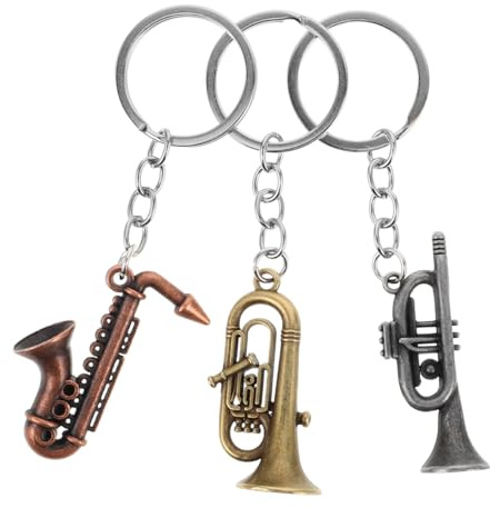 BESTonZON Vintage Saxophon Schlüsselanhänger Aus Metall 3.7 Zoll Mini Musikinstrument Schlüsselring Für Musiker Musikliebhaber Und Saxophon Partygeschenke