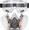 ROXIIFEE Máscara Respiratoria con Gafas de Protección Trabajo Protectoras Mascarilla Antipolvo Pintura con 20 Filtros Reemplazables Máscara de Sistema Circulatorio