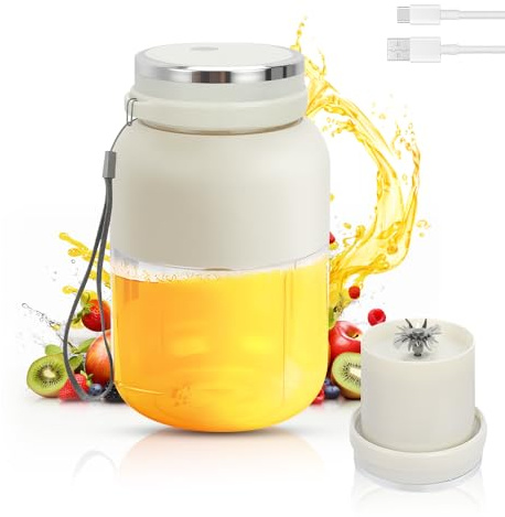 Ubdrud Mixer Smoothie Maker, 1300ml Mini Tragbarer Blender, Entsafterbecher Mixer für Smoothies und Shakes mit 38 Klingen Klein Smoothie Maker to Go Typ-C Wiederaufladbar für Reisen Küche