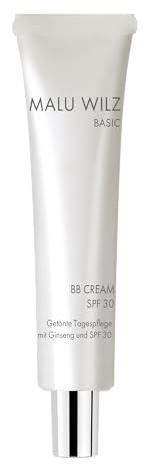 Malu Wilz Basic BB Cream, Getönte Tagespflege mit Ginseng, SPF 30 Sonnenschutz, Seidig Leichtes Finish, Für Alle Hauttypen (hell)