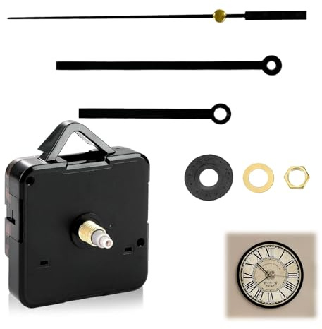 Mecanismo de Movimiento de Reloj de Pared Cuarzo Silencioso, Kit Completo de Reparación de Reloj, Reemplazo y Mantenimiento de Piezas para Relojes de Pared en Hogar, Oficina, Hotel y Aula(Sin batería)