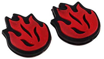 CUTICATE 2Pcs Flame Fire Shock Absorbers Tennis Dampeners For Rackets String Dampers - Red, as described