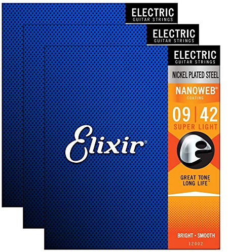 Elixir 12002 Electric Nano Super Light 9-42 (3 Pack Bundle)