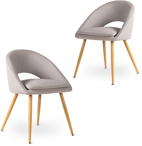 Mc Haus Laguna Gris Perla x2 – Pack de 2 Sillas de Comedor Tapizadas, Acolchadas y Ergonómicas, Estilo Moderno para Salón, Dormitorio o Cocina