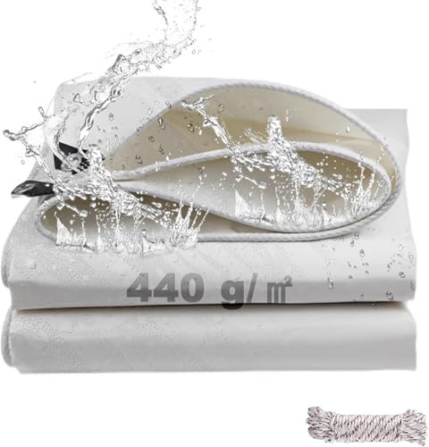 Telo Impermeabile Esterno 2x3m 440 g/m² Inspessire PVC con Rinforzato Occhielli, Telone Resistente Agli Strappi, Telo Protettivo Copertura Multiuso per Mobili da Giardino Barche Legno Piscina Camion
