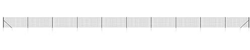 vidaXL Clôture en Treillis Métallique et Ancrage, Panneau de Clôture Décoratif, Barrière de Protection Jardin Patio Extérieur, Anthracite 1x25 m