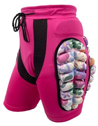 perfk Pantalones Cortos Acolchados para niños, Almohadillas de protección de Cadera, Protectores de Cadera para protección contra caídas, Equipo de, Rosa M