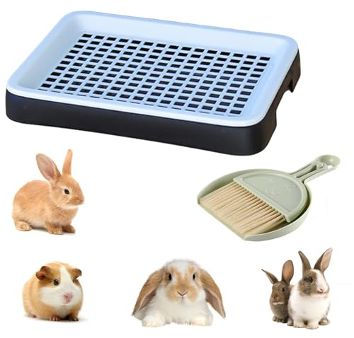 Rabbit Litter Tray Set, Shallow Small Animal Litter Box for Guinea Pigs