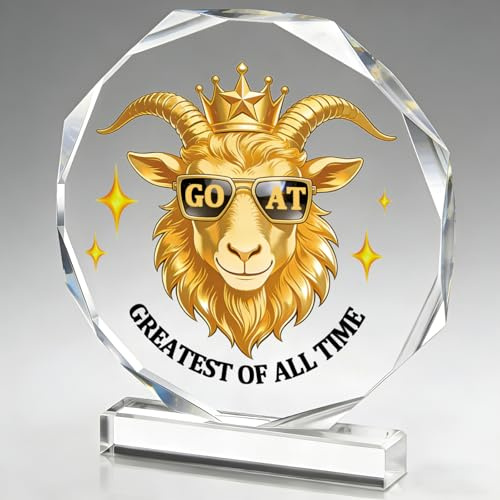 DOUOAUO Goat Trophy - Acrylic Championship Trophy Award, 4.72x5.27 Inch - Perfect for Sports Tournaments, Academic Competitions, School Awards, Party Prizes for Adults