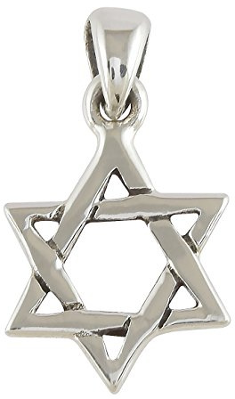AJDesign 925 Sterling Silver Classic Simple Unisex Jewish Star of David Pendant