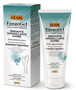 GUAM FangoGel Anti Cellulite Cream with Hot & Cold Action - 200ml No-Rinse Lipo Active Mud Gel - Antioxidant Cellulite Remover - Tightening Skin Firming Cream for Slim, Sculpted Legs